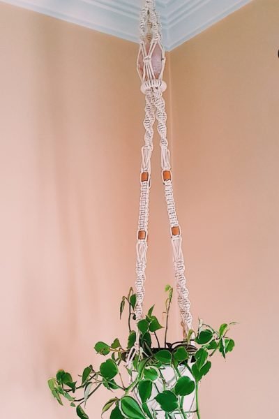 Hanger para vaso com Quartzo Rosa – Kristaloterapia