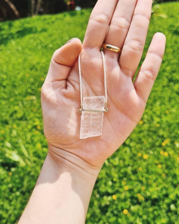 colar amarradinhode calcita ótica branca, pedra de 2023, cristal Kristaloterapia cristal cristaloterapia semijoia
